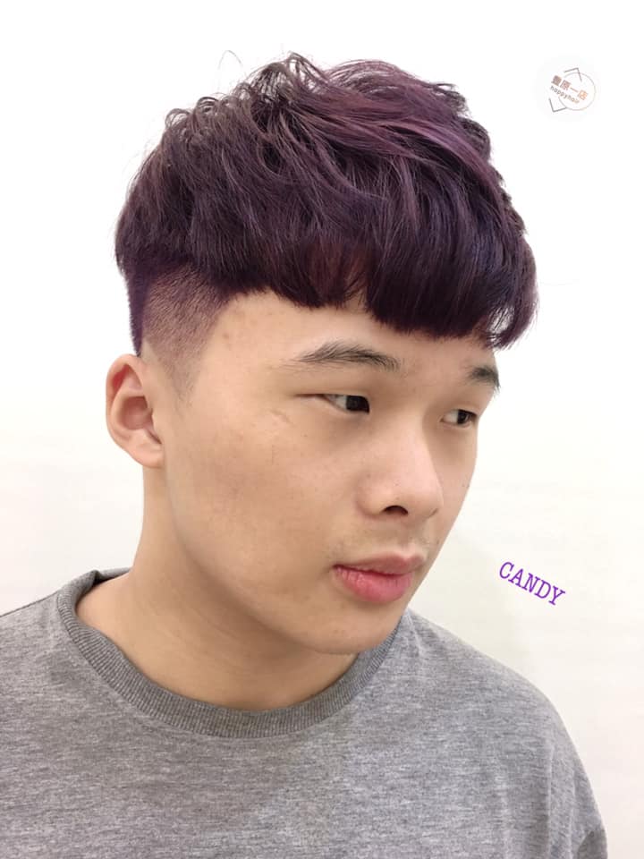 特殊色染发/男生染发/紫灰色系/造型短发